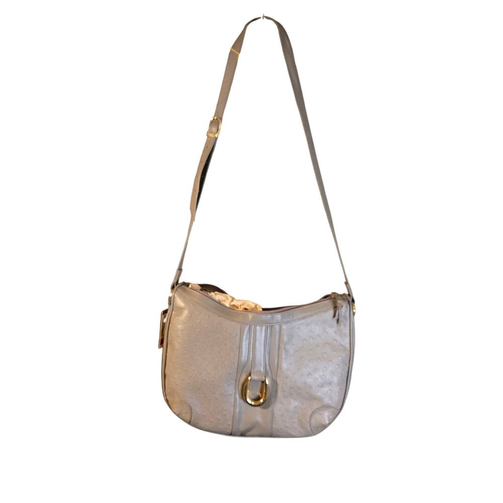 Vintage B.H. Smith Leather Beige/Light Brown Shoulder Bag with Gold Hardware